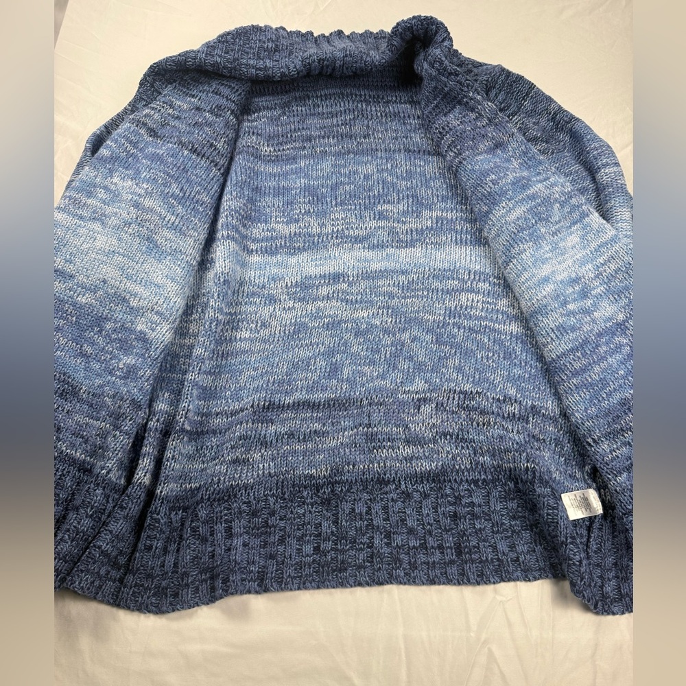 Indigo Great Northwest Cardigan 3X Plus Blue Chunky Knit Open Front Cozy Sweater - Picture 4 of 10